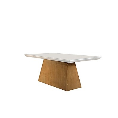 Mesa de Jantar Luna: Elegância em Vidro e Imbuia