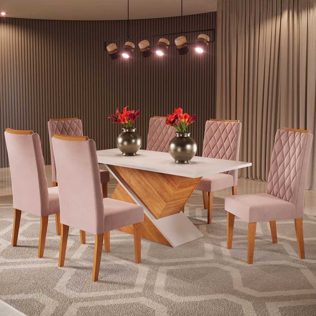 Mesa de Jantar Poliana 6 Lugares: Elegância e Conforto