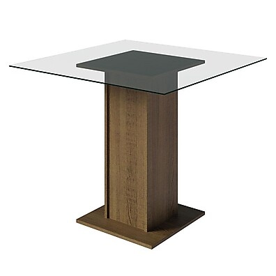 Mesa de Jantar Quadrada com Vidro - Rustic Madesa