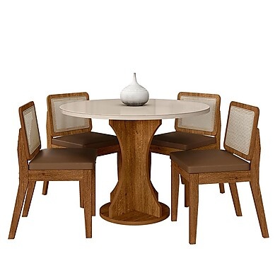 Mesa de Jantar Redonda com 4 Cadeiras: Elegância e Conforto