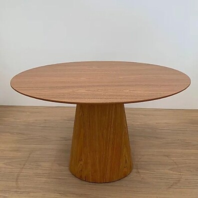 Mesa de Jantar Redonda Cone 90 cm Freijó Marrom: Elegância e Praticidade