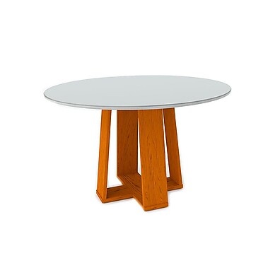 Mesa de Jantar Redonda Isabela: Elegância em Vidro