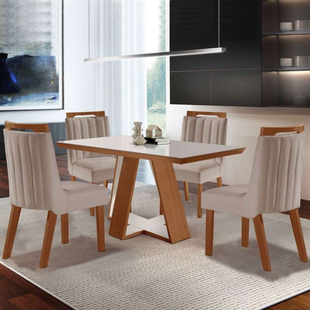 Mesa de Jantar Viena 4 Lugares: Elegância e Praticidade