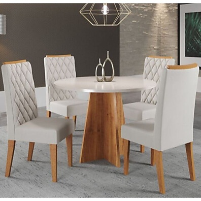 Mesa de Jantar Viero Columbia + 4 Cadeiras Iza