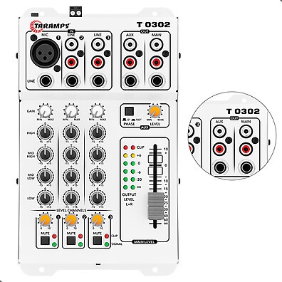 Mesa de Som Taramps T0302: Mixagem Profissional 12V