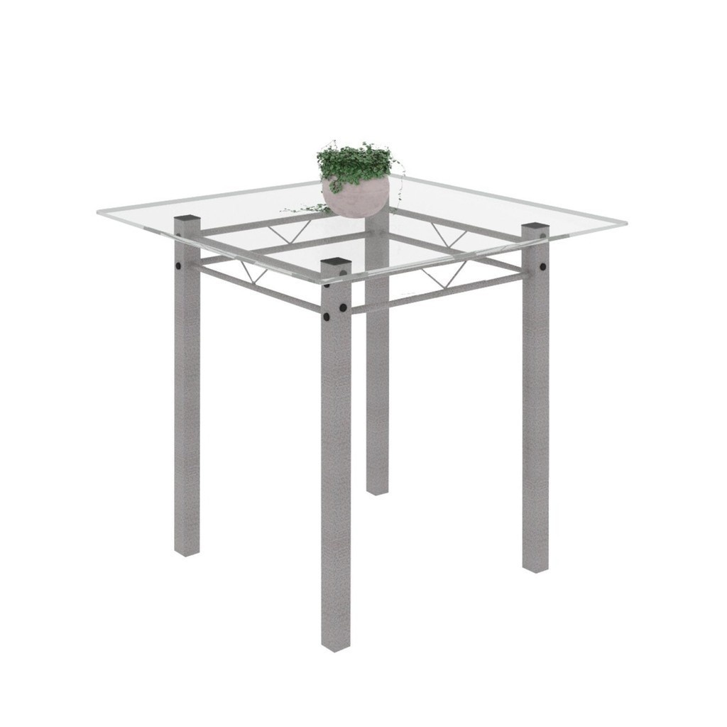 Mesa de Vidro 75x75cm: Elegância para 4 Pessoas