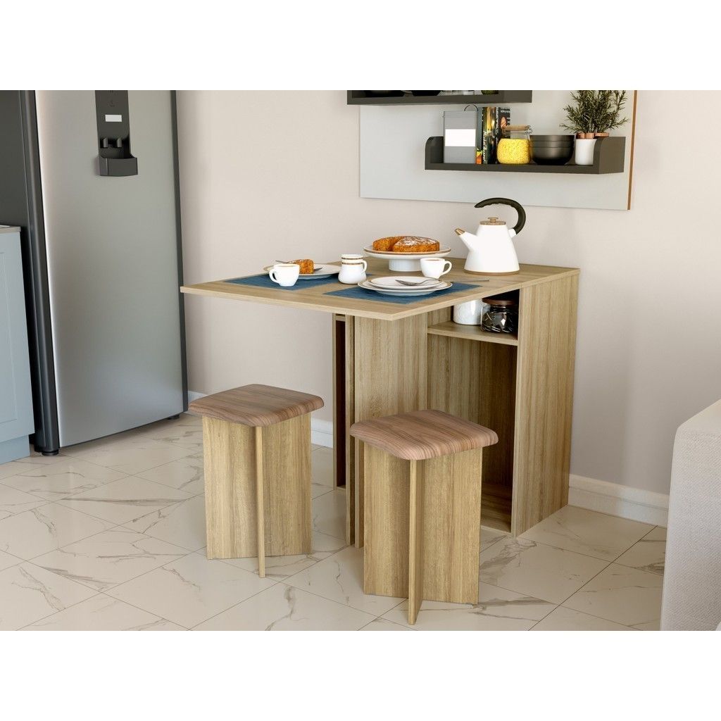 Mesa Dobrável com 2 Banquetas: Otimize seu Espaço!