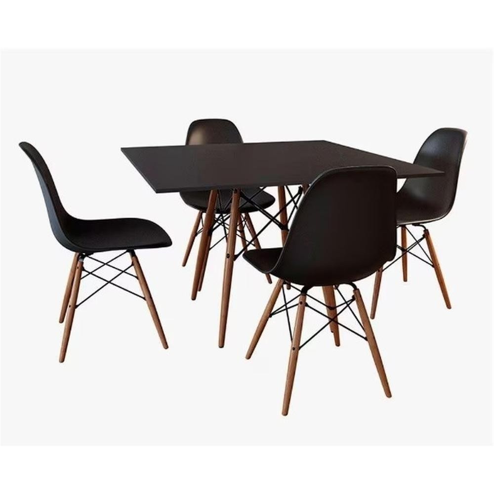 Mesa Eiffel 90cm + 4 Cadeiras: Design e Elegância
