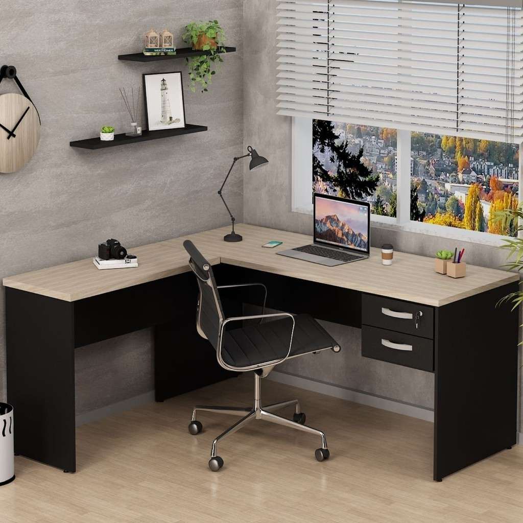 Mesa em L 160x150cm Carvalho: Seu Escritório Completo