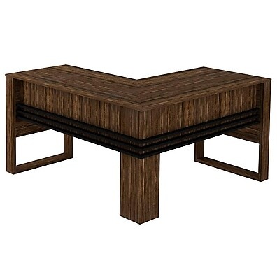 Mesa em L para Home Office: Escrivaninha Angular TecnoMobili Nogal Preto