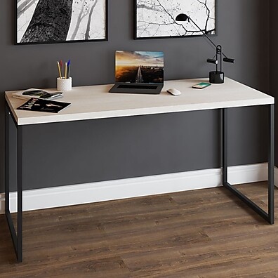Mesa Escrivaninha Industrial 150cm Snow/Preto - Estilo e Resistência