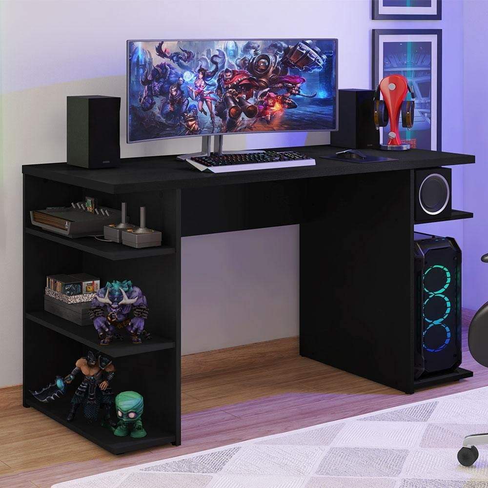 Mesa Gamer para Computador 136cm com Prateleiras - Madesa 9409