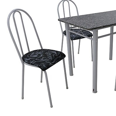Mesa Genebra + 4 Cadeiras: Elegância Floral!