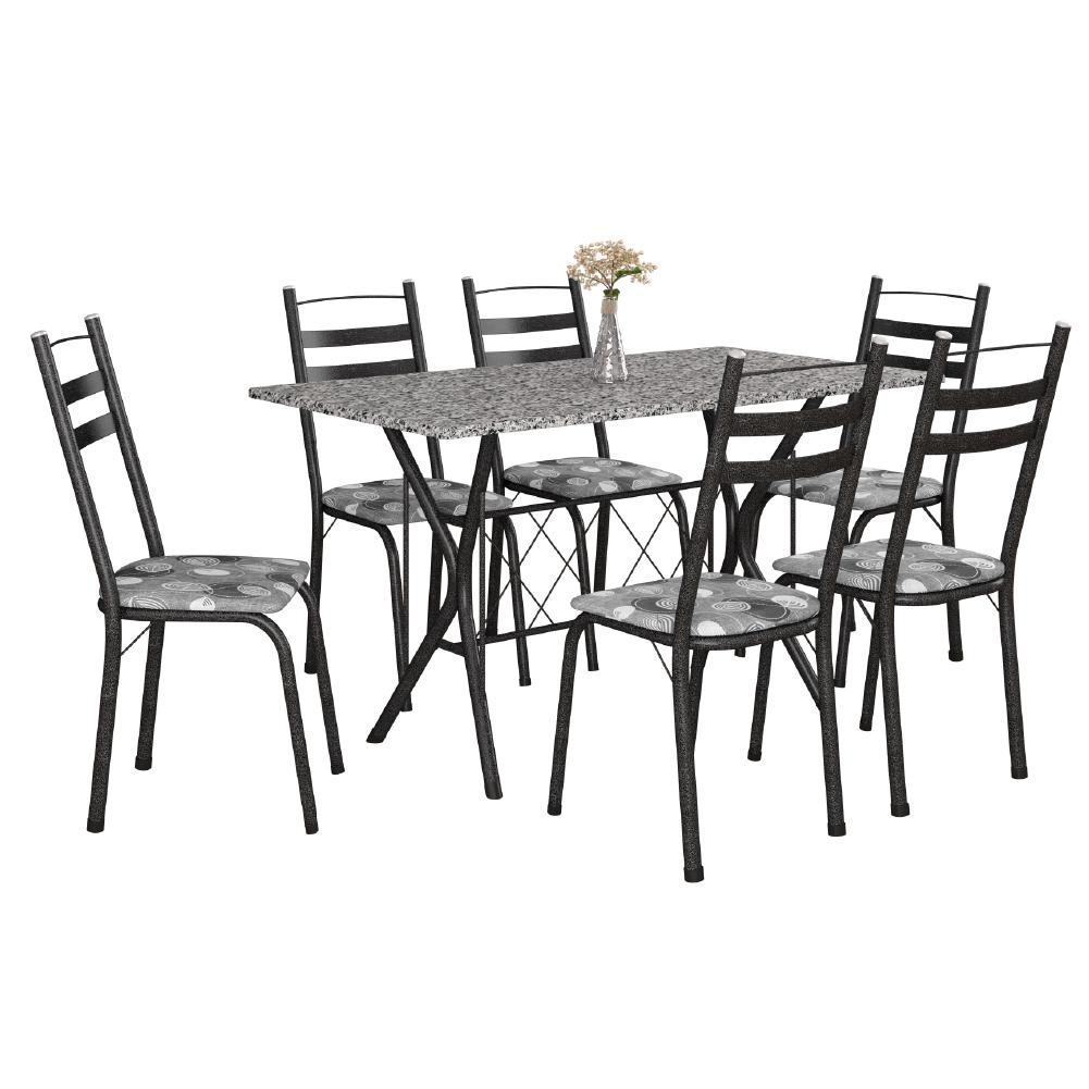 Mesa Itália New Granito: Elegância para 6 Pessoas