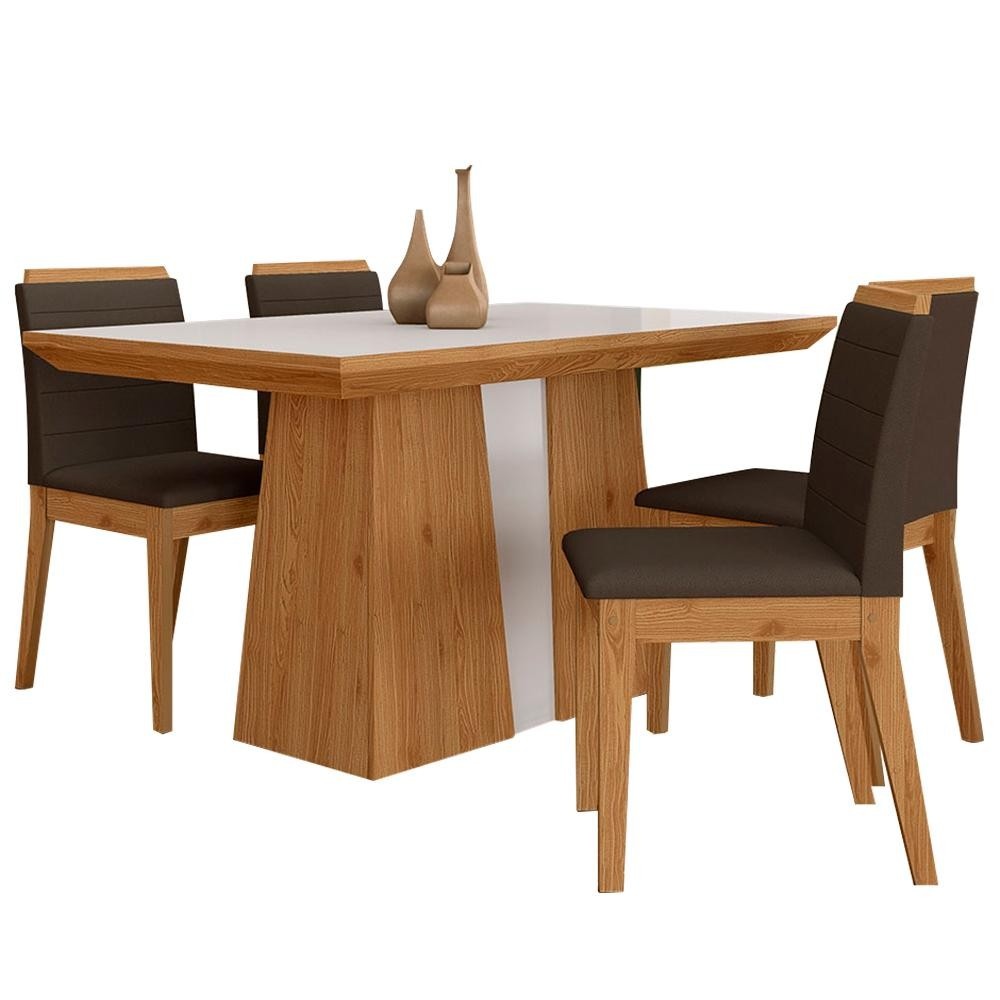 Mesa Kiara: Jantar Completo com 4 Cadeiras