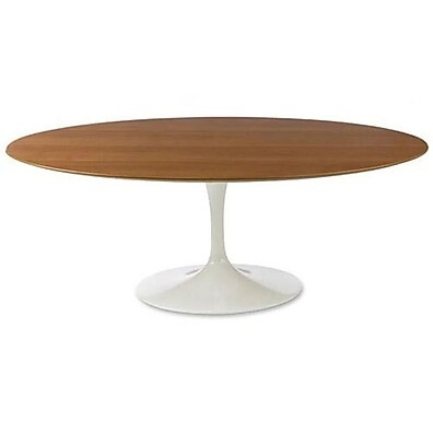 Mesa Saarinen Oval 137x90 Freijó Branco – Design Ícone