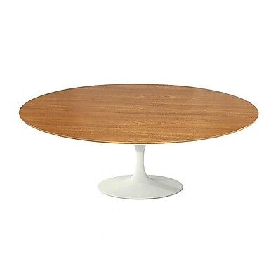 Mesa Saarinen Oval Freijó 120x80cm – Design Ícone com Base Branca