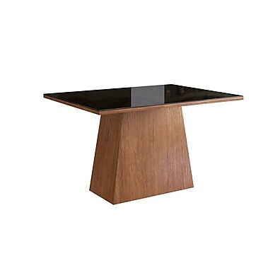 Mesa Sala de Jantar 120x90cm com Vidro Lapidado Preto