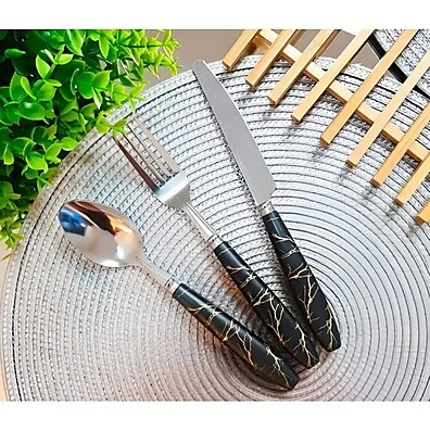 Faqueiro Marmorizado 18 Peças: Elegância na Sua Mesa 🍽️