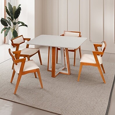 Mesa Viena: Elegância em Madeira Maciça