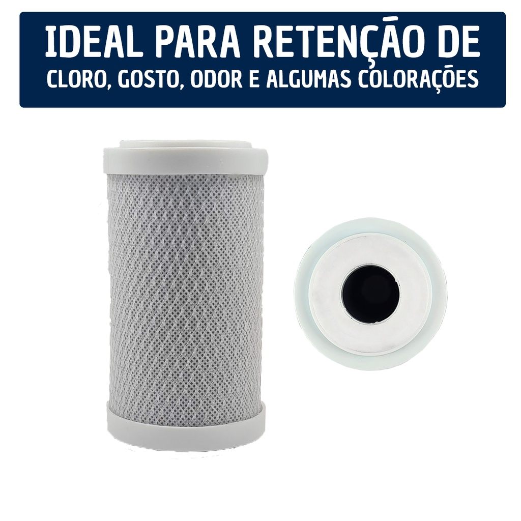 Refil Aqualar Bella Fonte 3M Carvão Block 5µ – Filtração Pura por 6 Meses