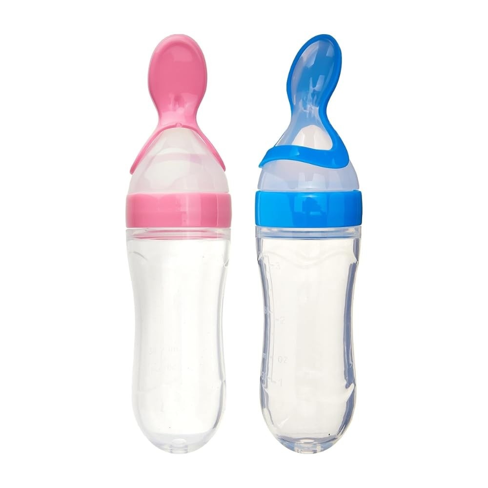 Colher Dosadora de Silicone para Bebê Rosa 6 Meses+ | Alimentação Controlada e Segura
