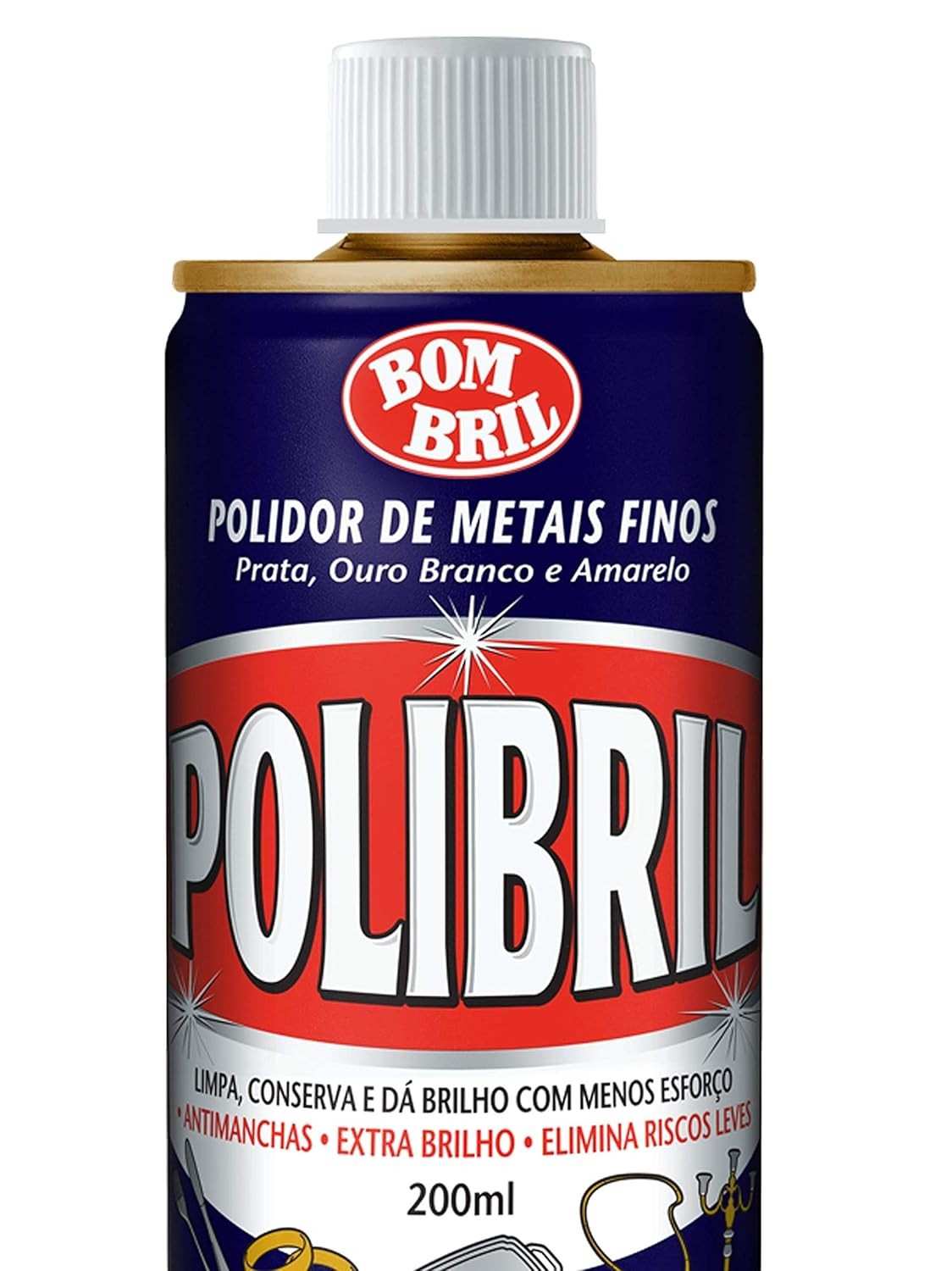 Polidor de Metais Finos Polibril 200ml: Brilho Intenso e Proteção Duradoura