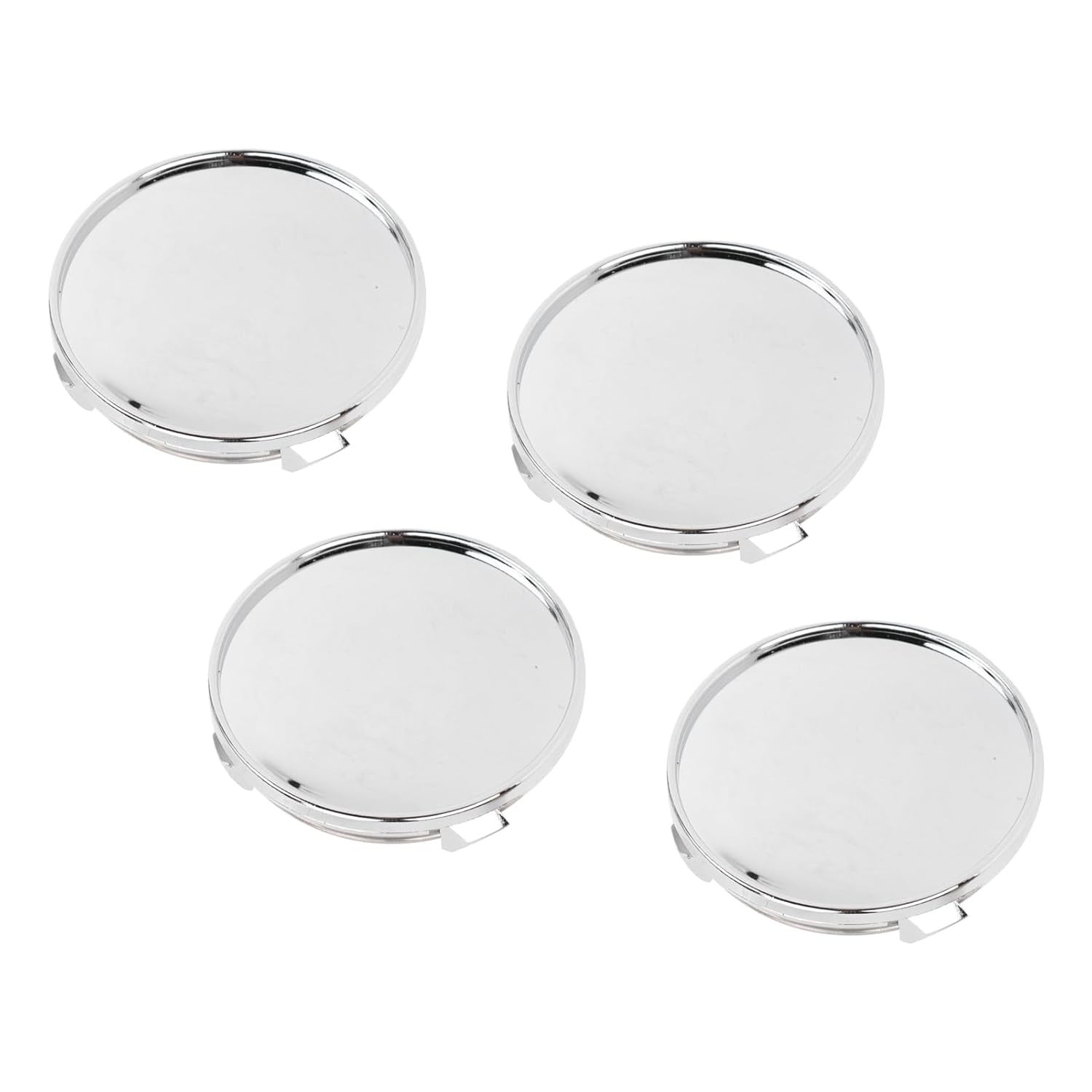 Tampas de Centro de Roda ABS e Metal Cromado 4 Unidades - Modificação Automotiva Universal