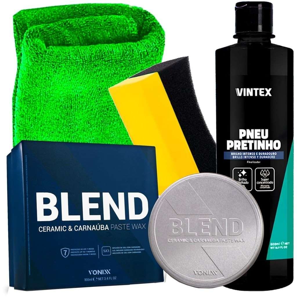 Kit Pneu Pretinho 500ml Vintex Blend Metal 150g Vonixx e Acessórios Karbox