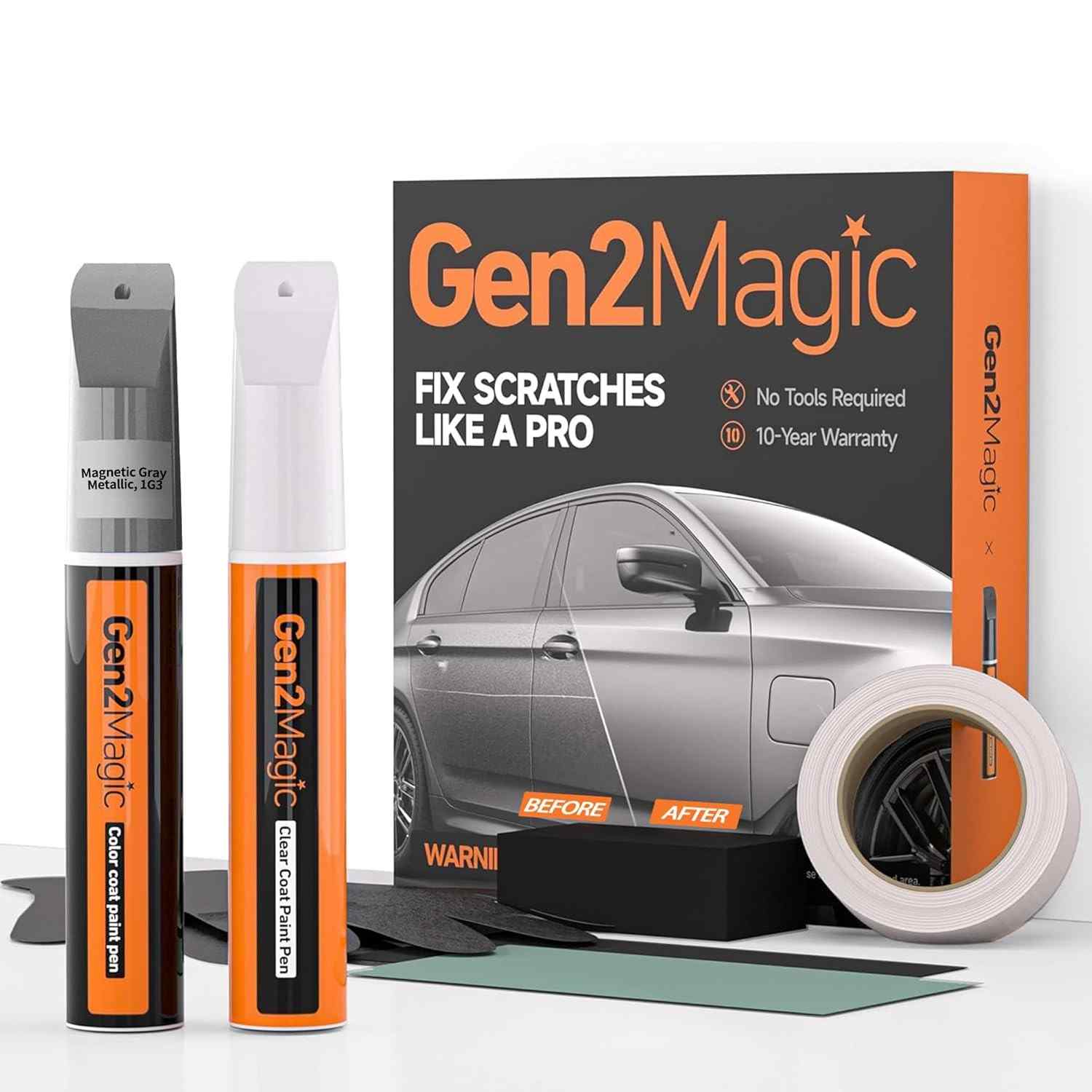 Kit Caneta de Retoque Cinza Magnético Metálico para Toyota - Reparo de Arranhões Fácil e Profissional