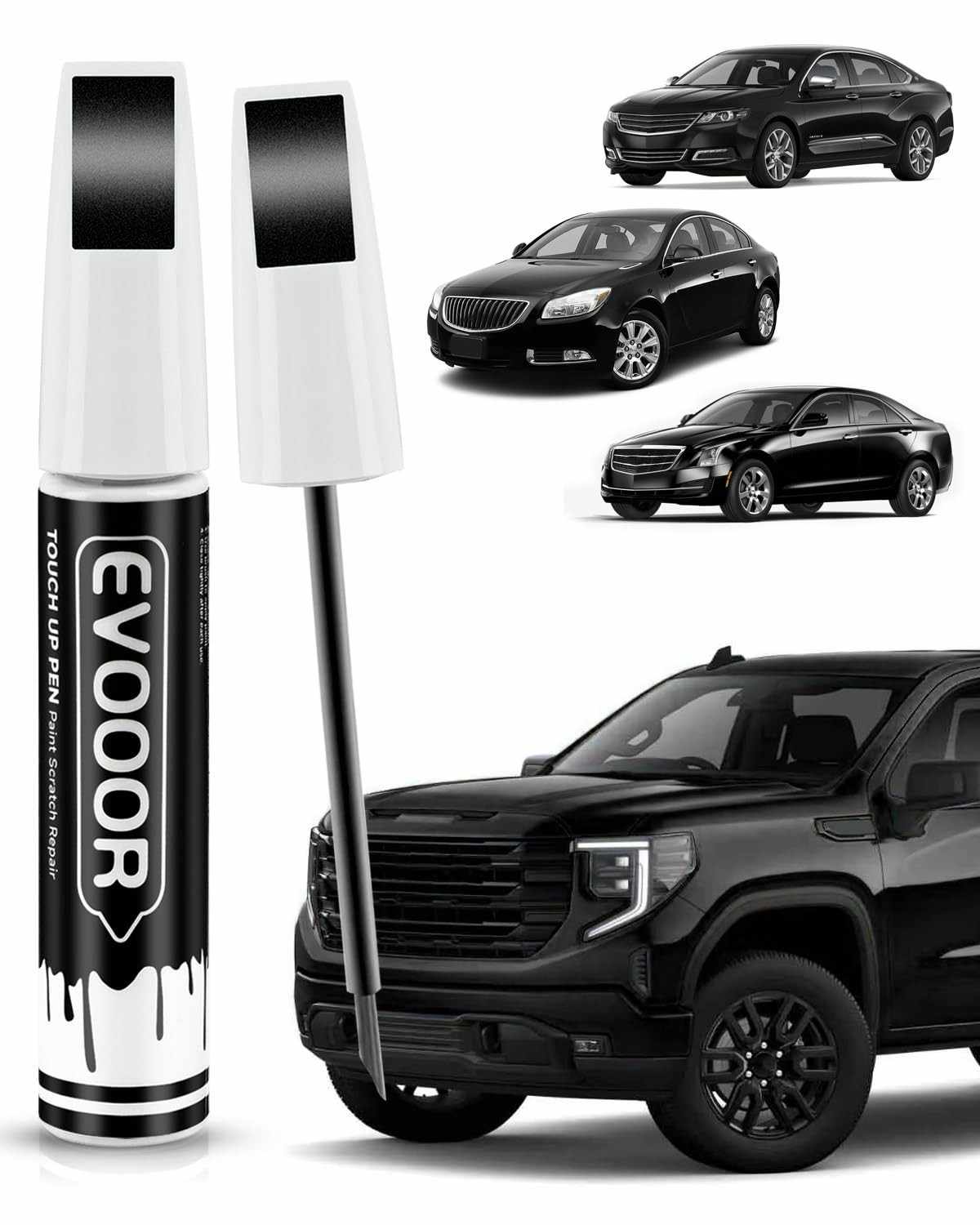 Tinta de Retoque Buick Ebony Twilight Metallic - Caneta 2 em 1 com Microaplicadores