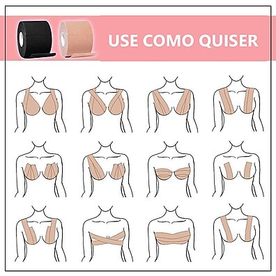 Sutiã Adesivo Invisível Boob Up: Levanta Seios com Fita de 5 Metros