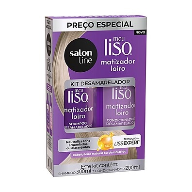 Meu Liso Matizador Loiro: Kit Shampoo + Condicionador