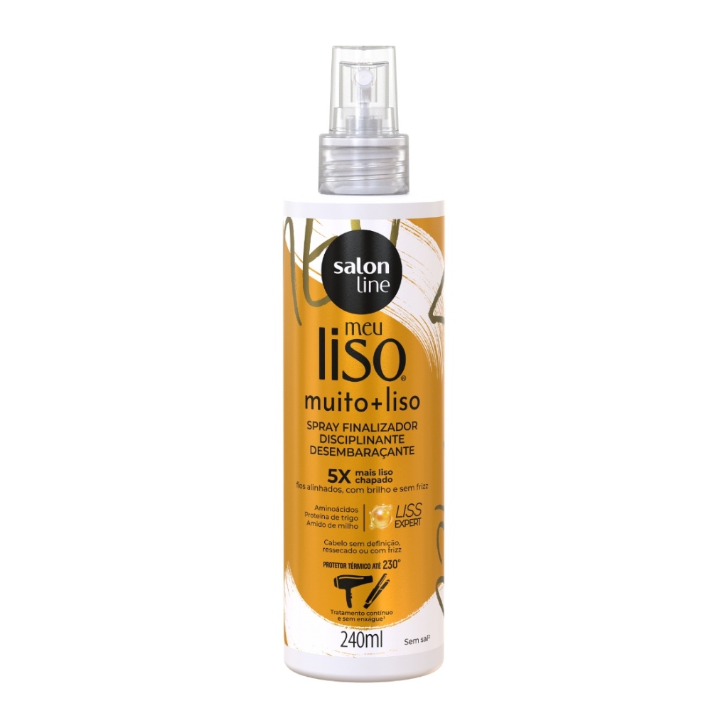 Meu Liso Salon Line: Spray Defrizante e Protetor Térmico