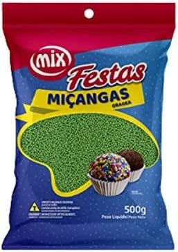 Confeito Miçanga Granulado Brigadeiro, Doces, Confeitaria Várias Cores 500g (Verde)