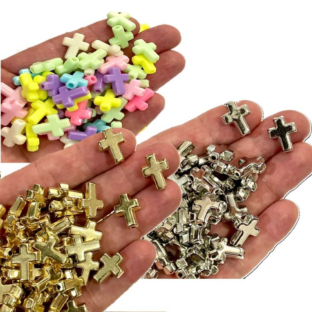 Miçanga Cruz 100pçs: Crie Amuletos Incríveis!