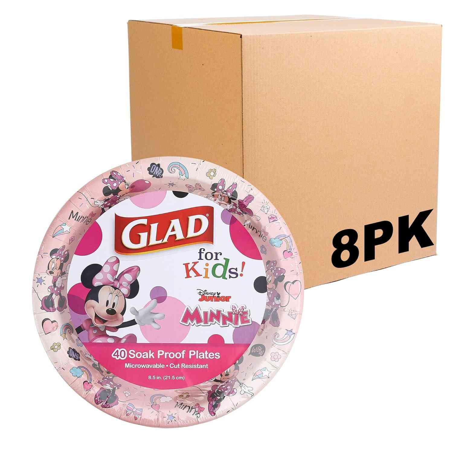 Pratos de Papel Disney Mickey e Amigos - 21cm, 40 Unidades, Resistentes e Seguros para Micro-ondas