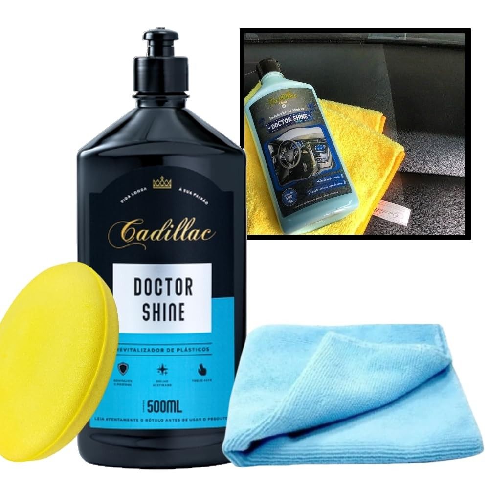 Revitalizador de Plástico Doctor Shine Cadillac: Renove e Proteja com Microfibra e Aplicador