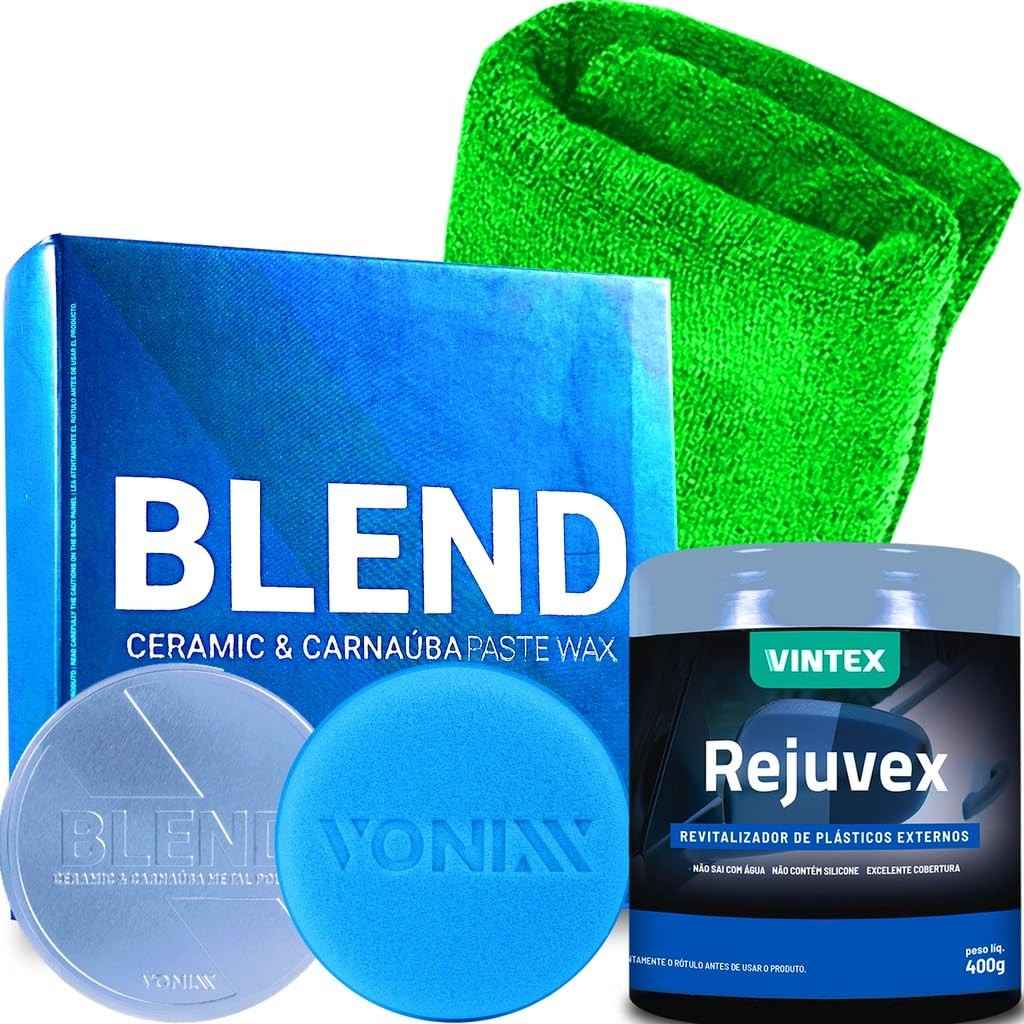 Kit Essencial Vonixx: Revitalize e Proteja seu Carro com Blend, Rejuvex e Microfibra Karbox