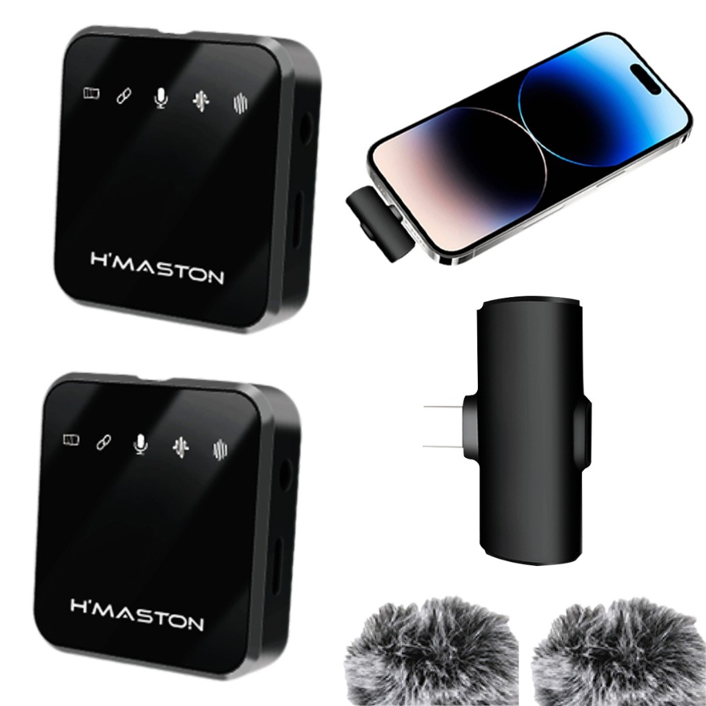 Microfone Lapela Sem Fio H'maston: Som Pro para Celular