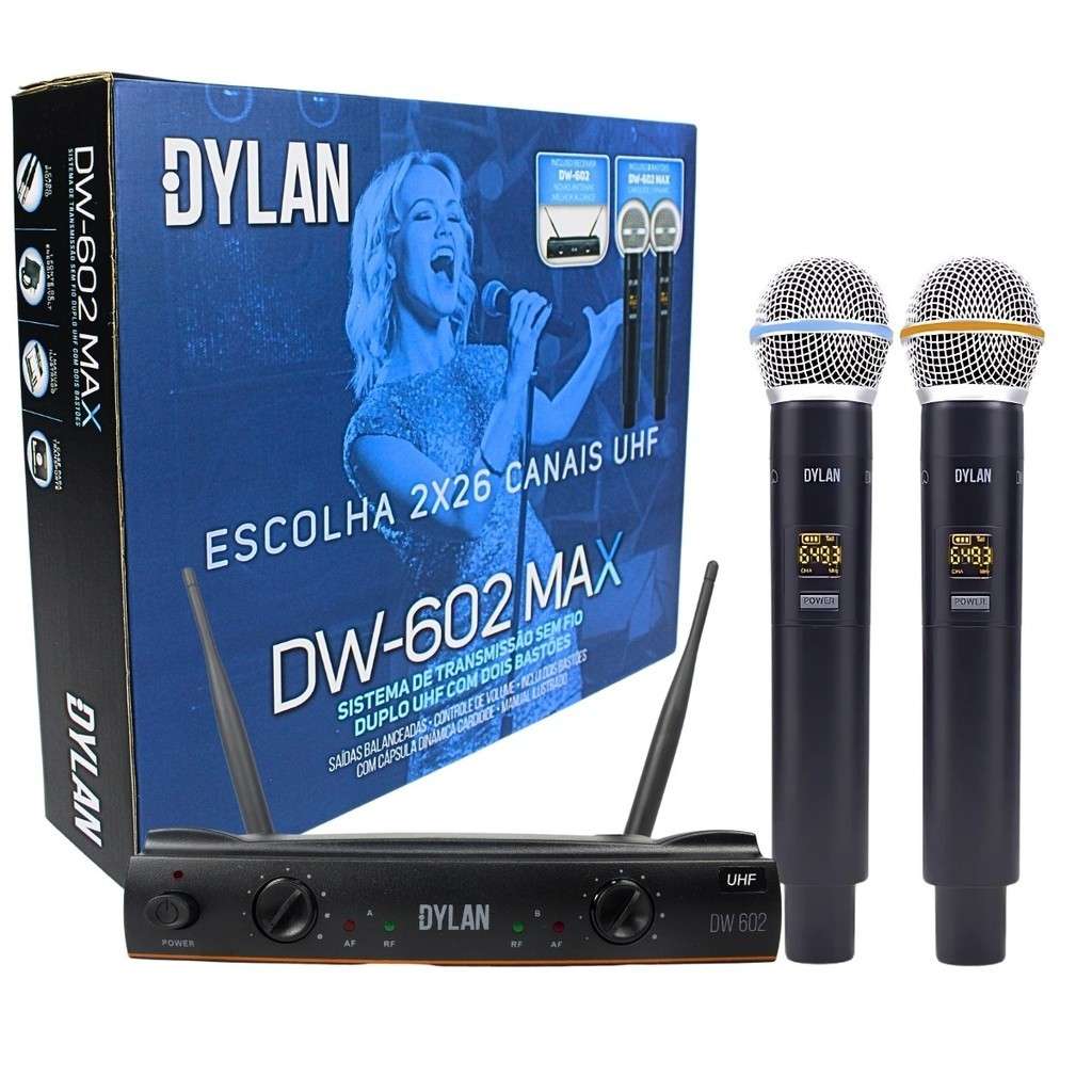 Microfone Sem Fio Dylan DW602 Max: Áudio Profissional!