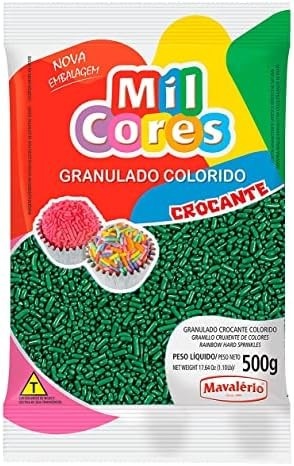 GRANULADO CROCANTE VERDE 500G MIL CORES MAVALÉRIO