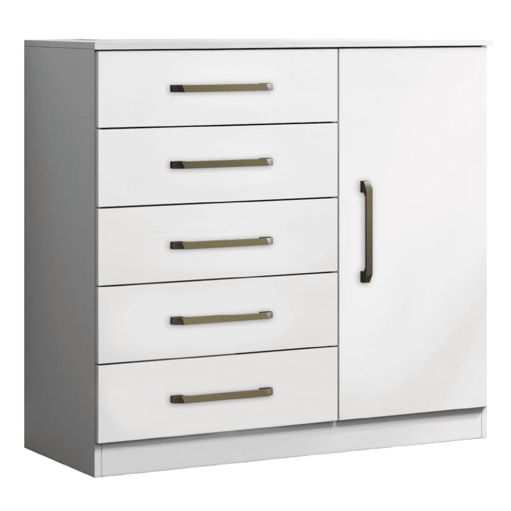 Cômoda Sapateira Multiuso 5 Gavetas com Porta - Design Moderno e Resistente Milão Aramóveis