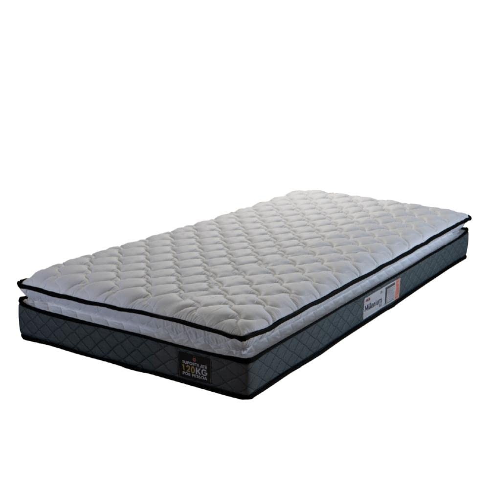 Colchão Solteiro Hellen Millenium D33 Pillow Top 88x188x19cm - Conforto e Durabilidade com Design Moderno