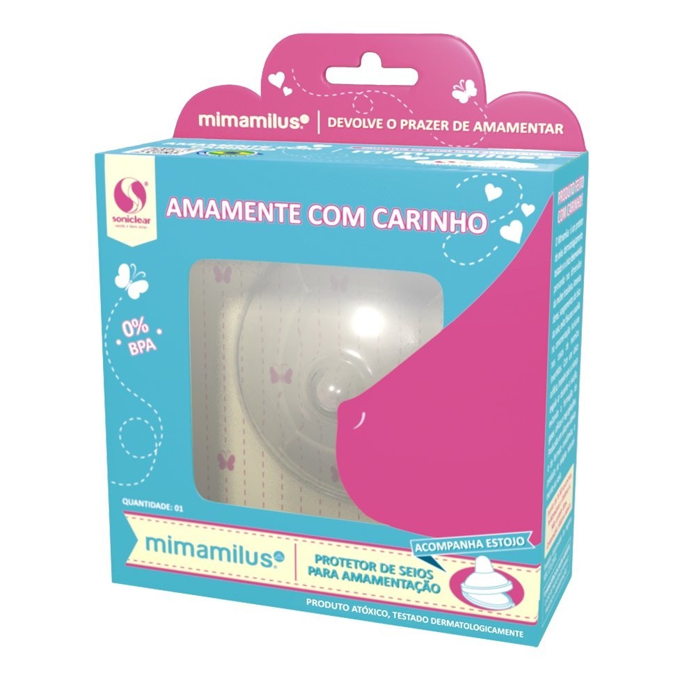 Protetor de Seios Mimamilus Soniclear Intermediário - Silicone Seguro e Confortável para Amamentação
