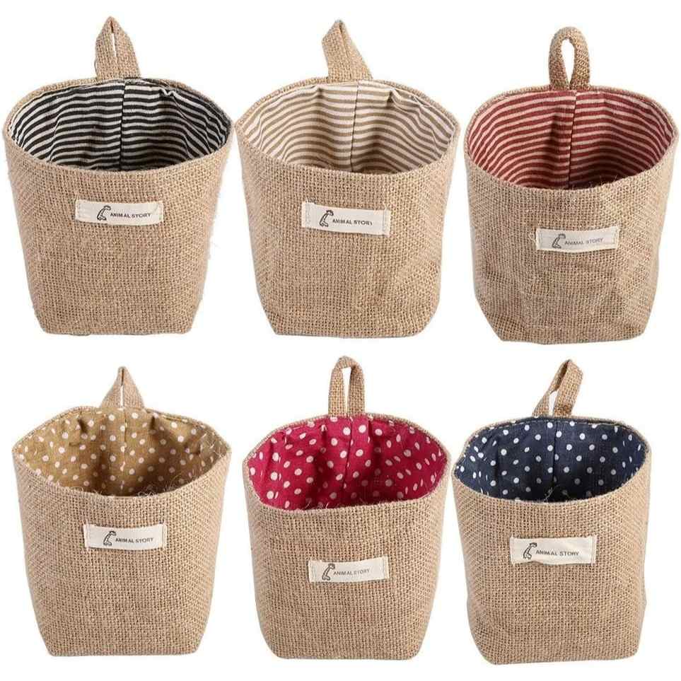 Mini Cesta Organizadora de Algodão e Linho: Solução Prática para Armazenamento e Decoração