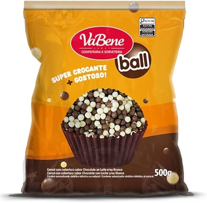 Cereal Mini com Cobertura Sabor Chocolate ao Leite e Branco 500Gr Vabene