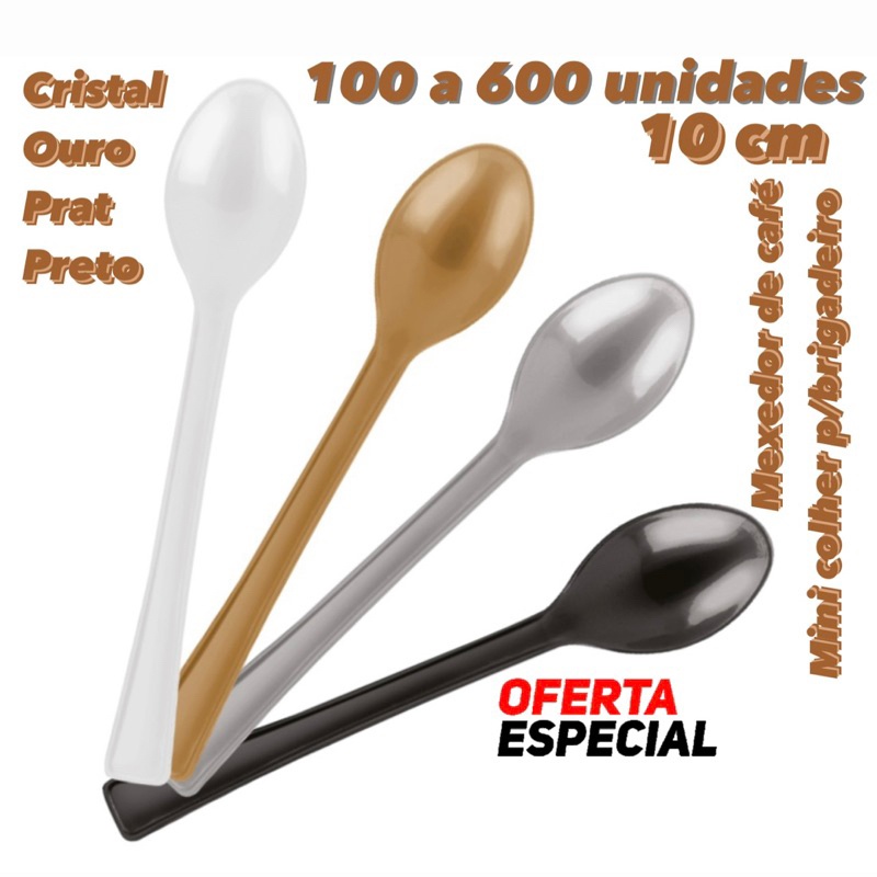 Mini Colheres para Doces: Kit 100 a 600 Unidades