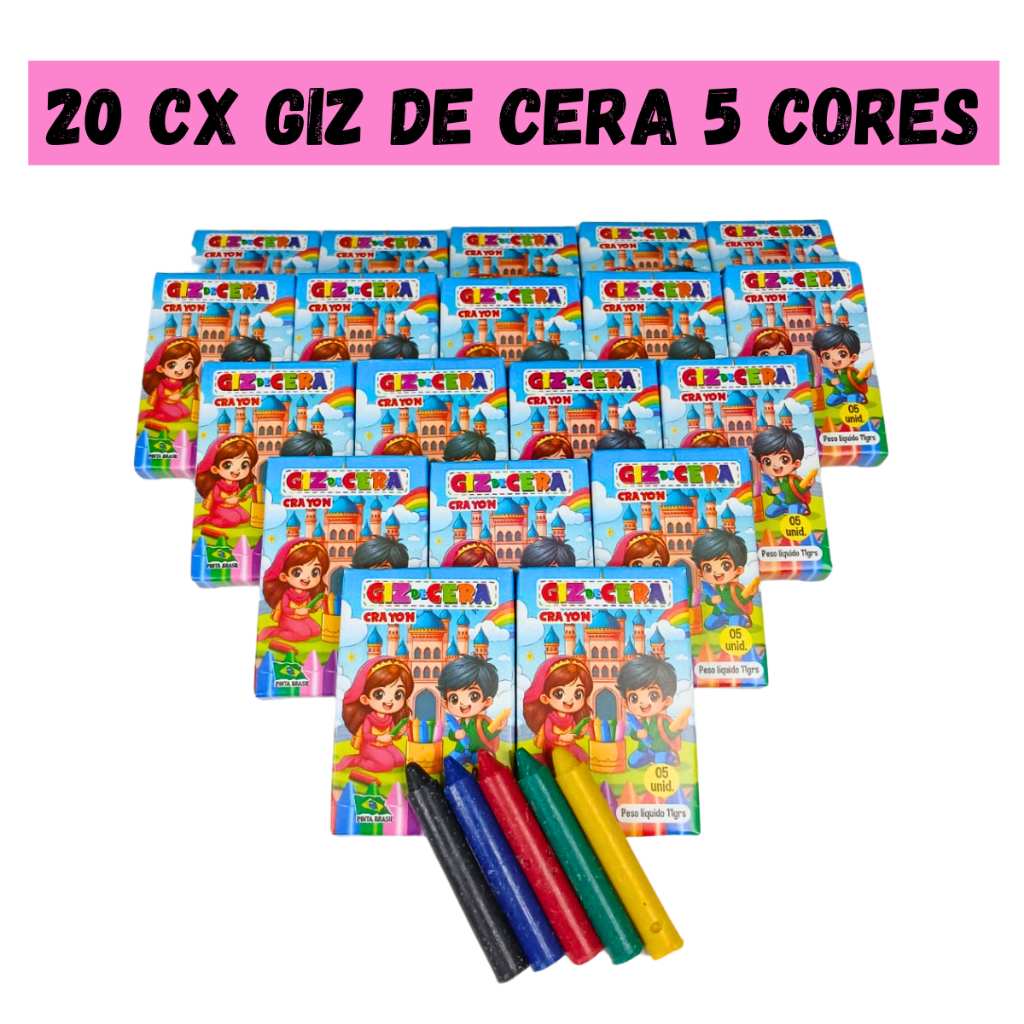 Mini Giz de Cera 5 Cores: Festa e Arte Infantil!