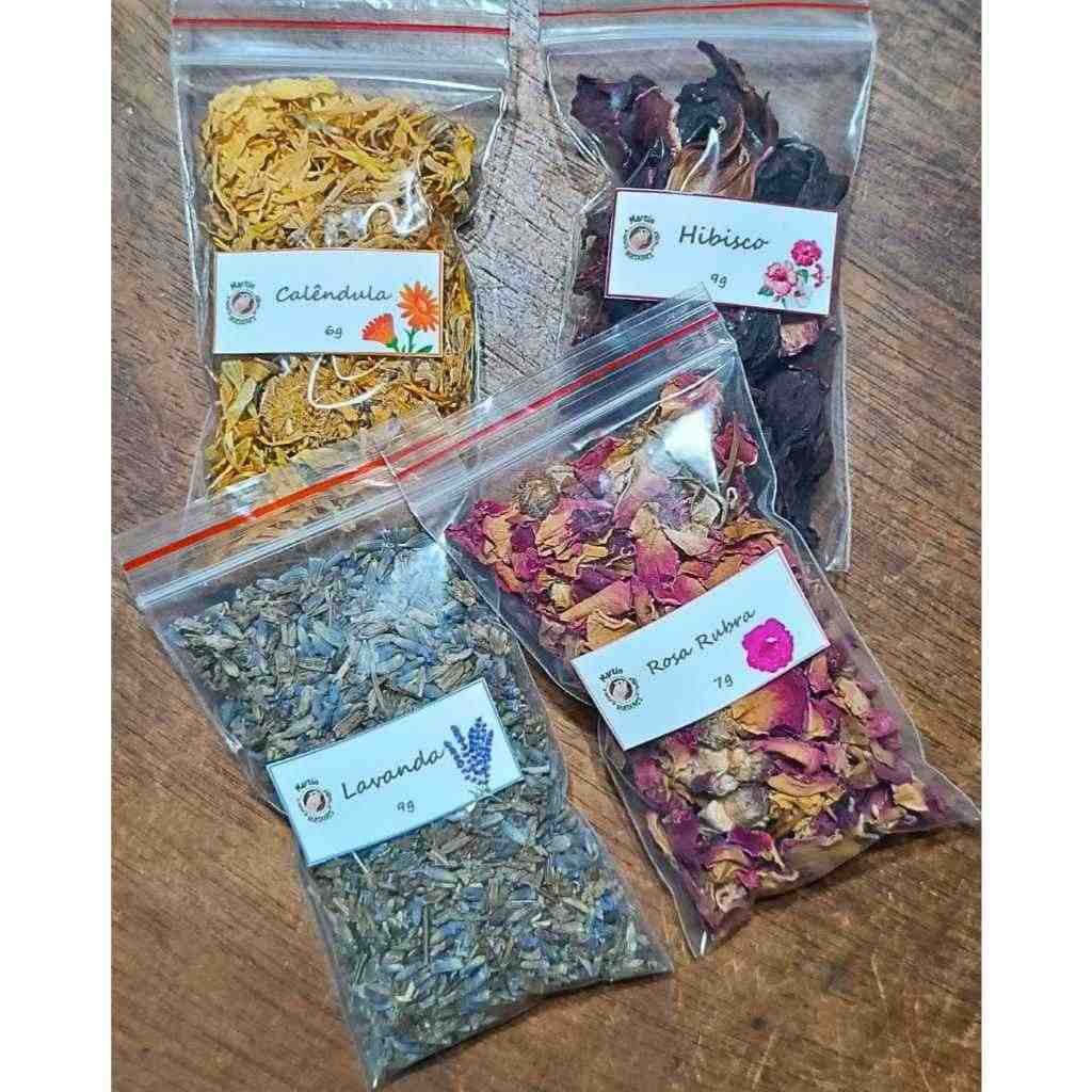 Mini Kit 4 Flores Desidratadas para Roedores: Enriquecimento Sensorial e Ambiental